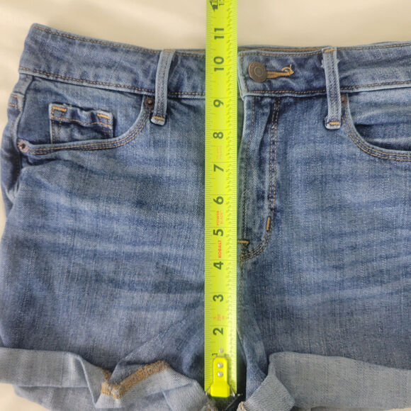 Old Navy Denim Shorts Womens 2 Blue Jean High Rise Cuffed Hem Medium Wash - Picture 5 of 15